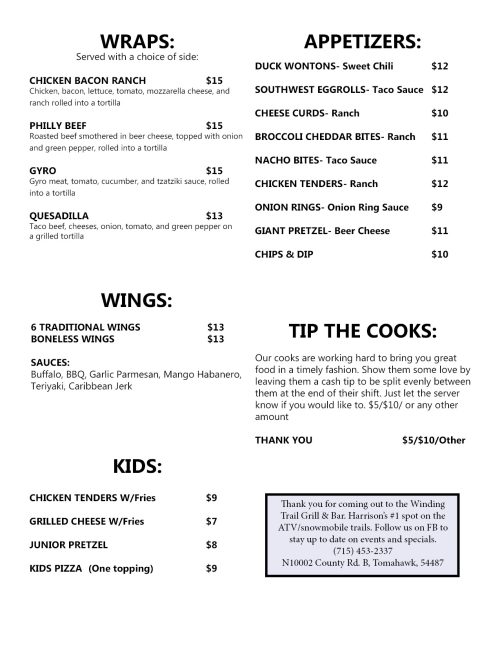 Food menu 20262
